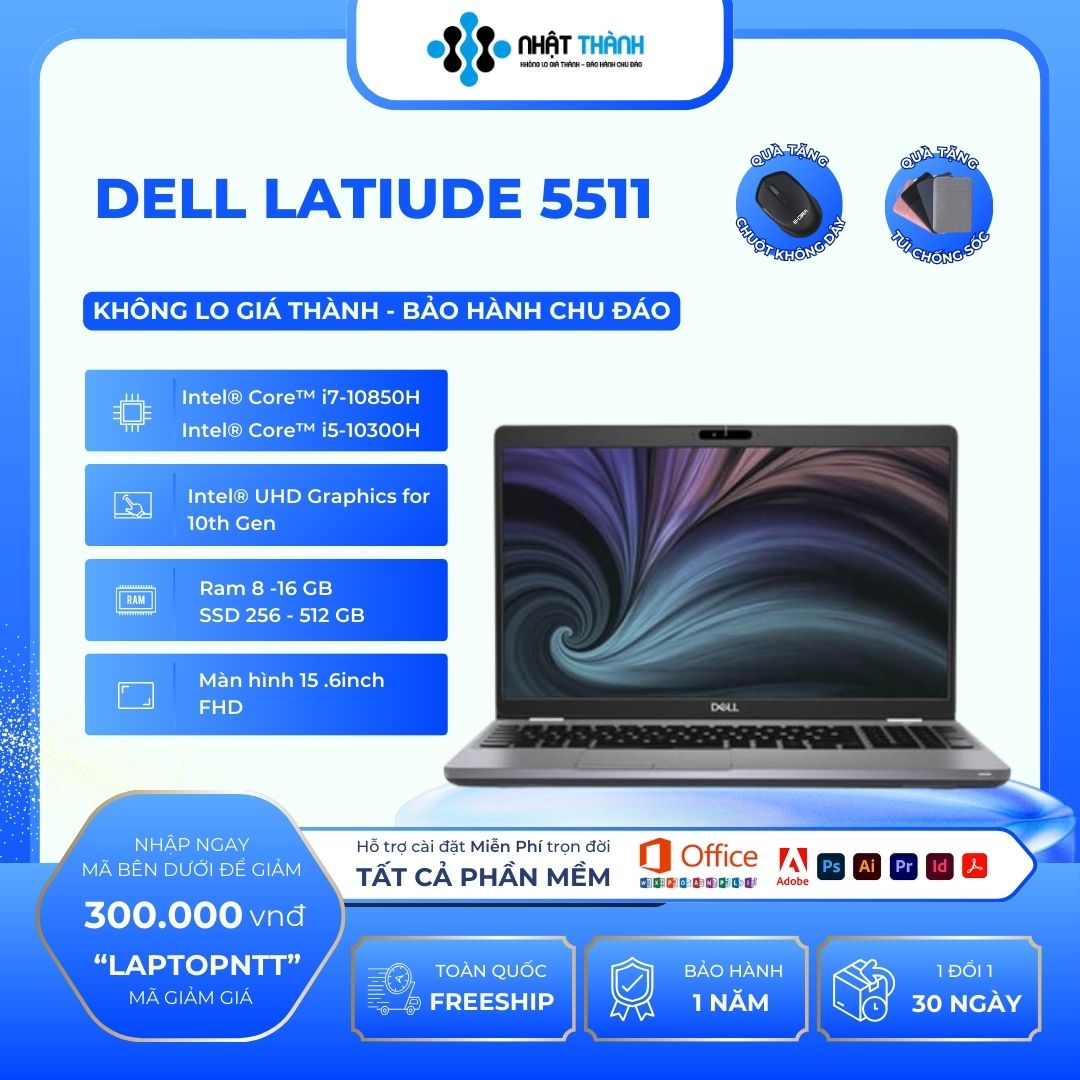 Dell Latitude 5511 / i7-10850H / 16GB RAM / 512GB SSD / Nvidia MX250 / Màn 15.6 inch FHD