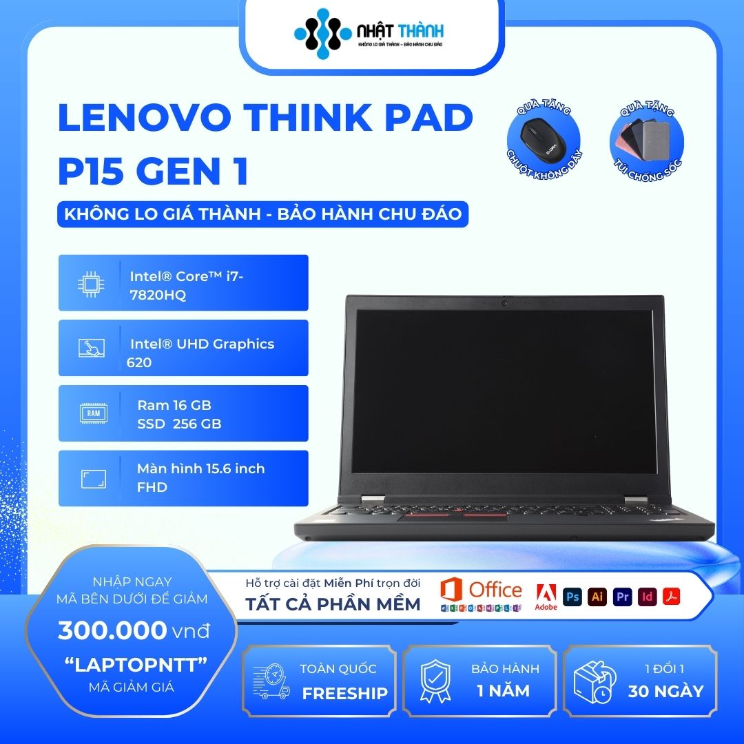 Lenovo P15 Gen 1/ – Intel Core i7-10750H/ Ram 32GB/ SSD 512GB/ Màn hình 15.6 inch FHD (1920 x 1080) IPS