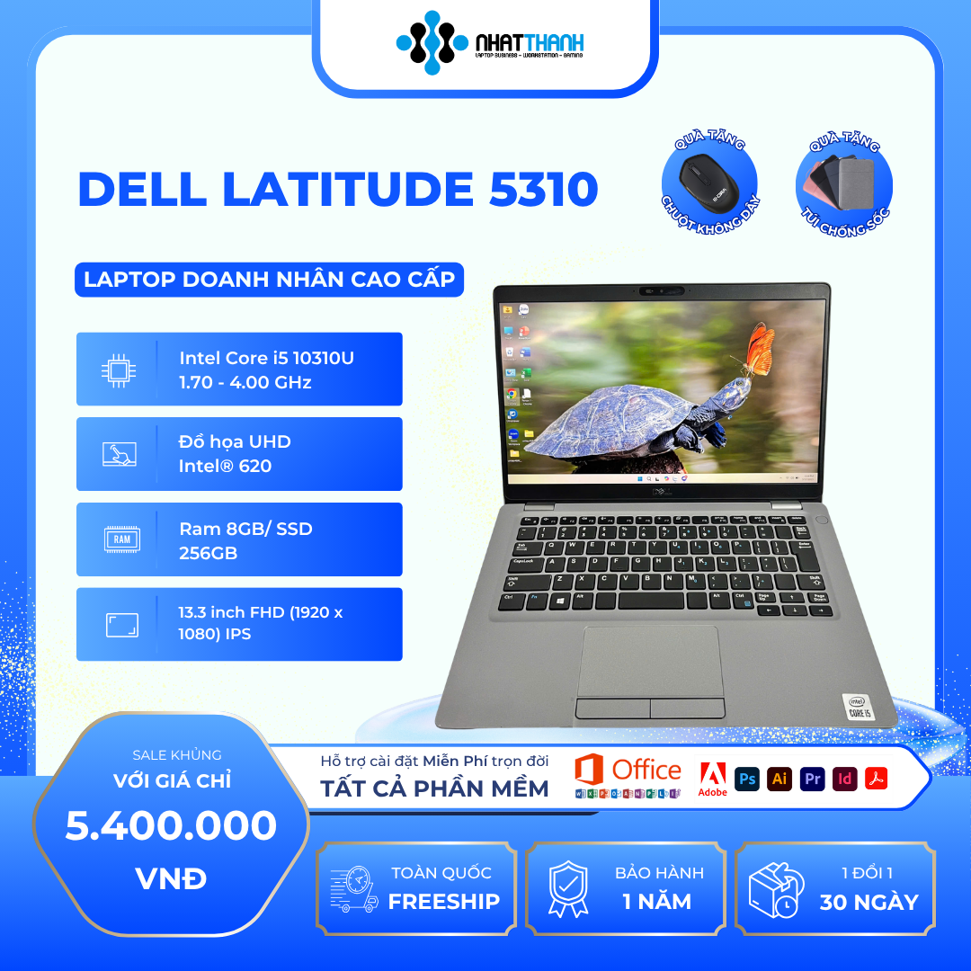 DELL Latitude 5310/Core i5 10310U/ Ram 8GB/ SSD 256GB /13.3 inch FHD
