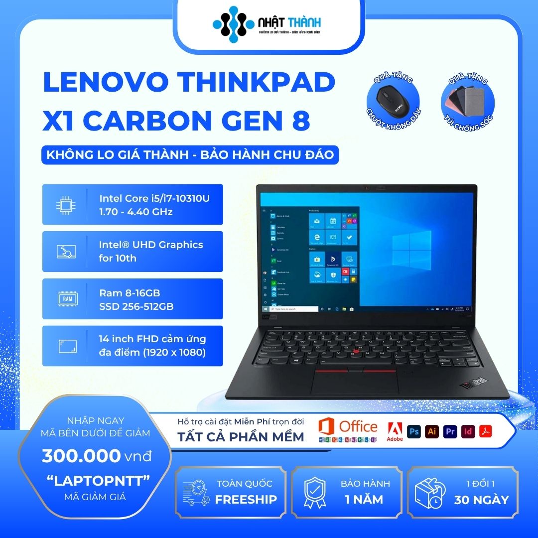 Lenovo ThinkPad X1 Carbon/Gen 6 Core i7 8550U/ Ram 8GB/ SSD 256GB/ Màn hình 14 inch 2k