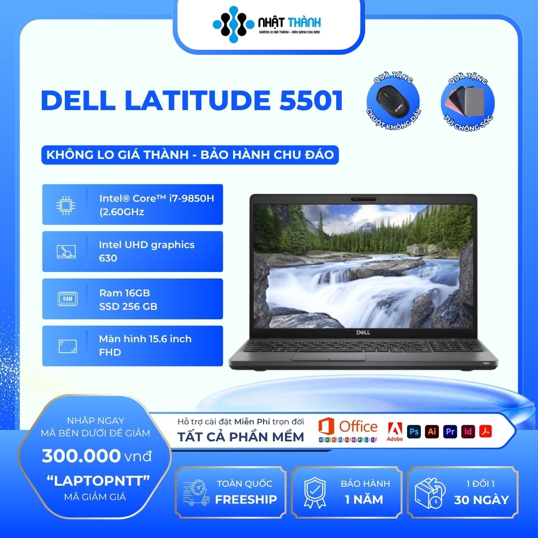 DELL Latitude 5501/ Core i7 9850H/ Ram 16GB/ SSD 256 Full HD