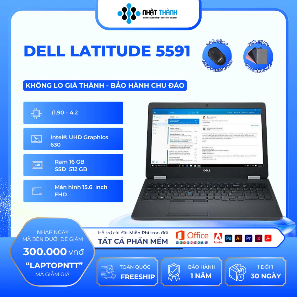 DELL Latitude 5591/Core i7 8850H 1.90 – 4.2 GHz/16GB/ SSD 512GB/Đồ họa Intel® UHD Graphics 630/15.6 inch FHD (1920 x 1080) IPS